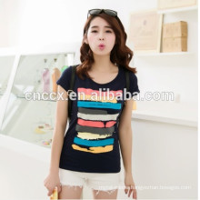 2014 laides printing t shirt cotton knitted t-shirt
